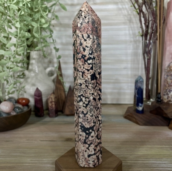 Crystals Other - Red Snowflake Obsidian Tower Large 7.25" Tall!​